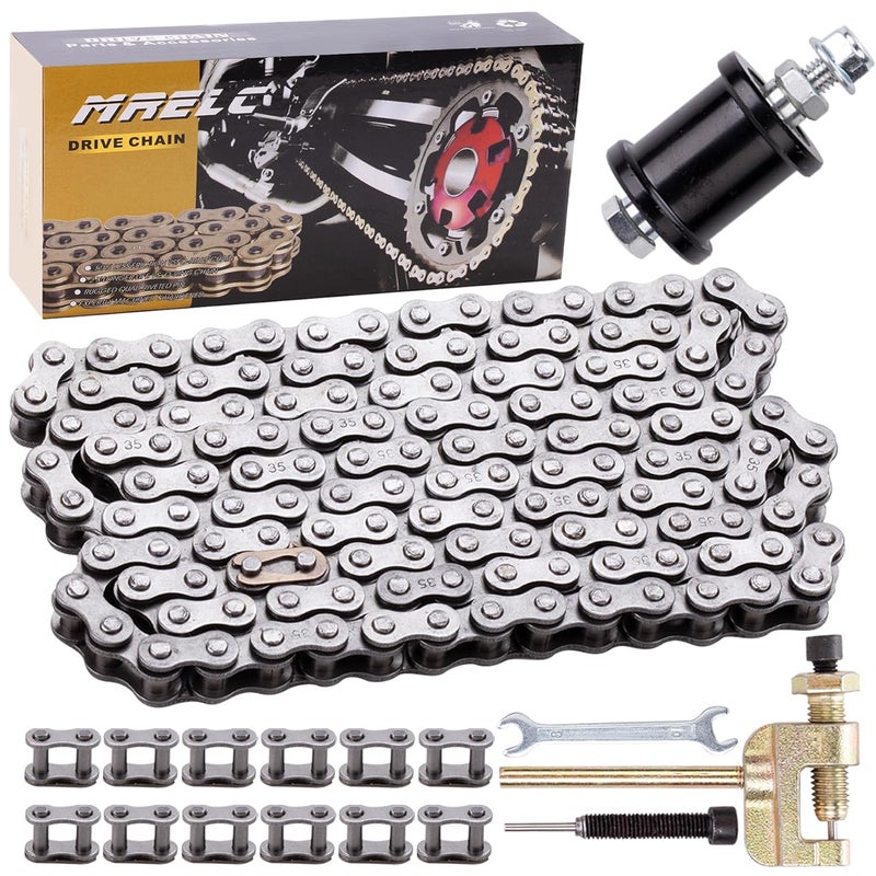 MRELC Upgraded 35 Chain 140 Links Mini Bike & Go Kart Chain Tensioner Fit for Coleman CT100U, CC100X, Baja Doodle Bug, Predator 212cc 79cc 97cc 100cc & Motovox Models - Image 1